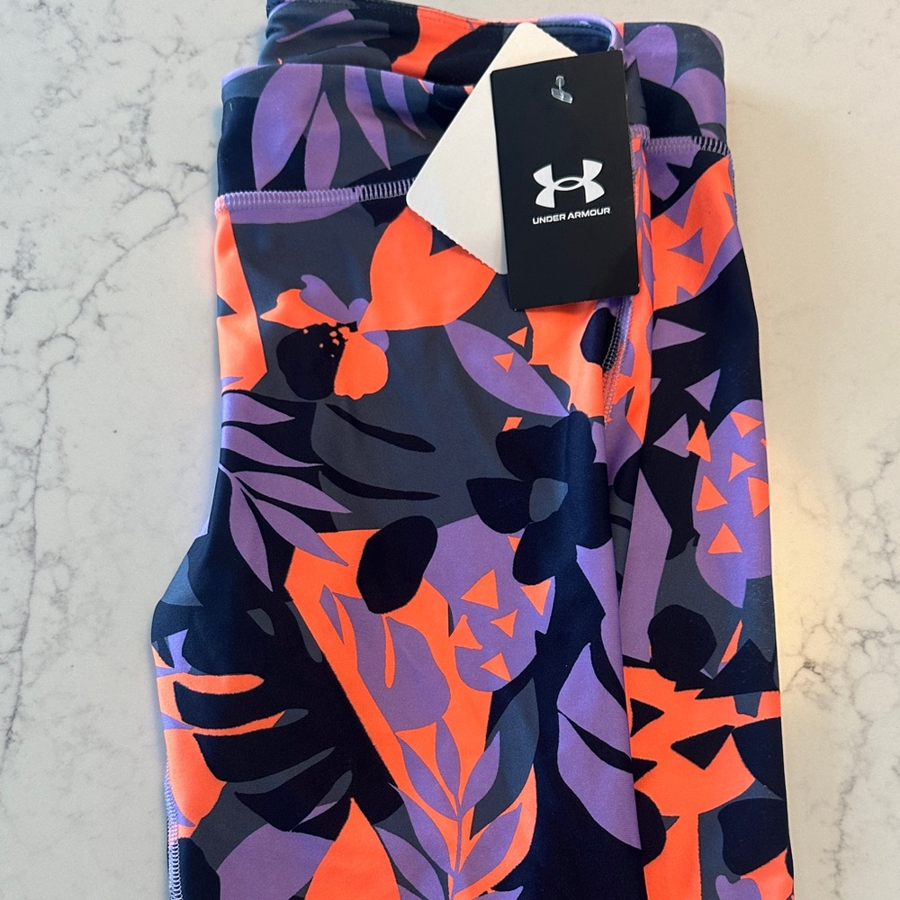 Under Armour Tropical Print Leggings - Orange, Purple, Black